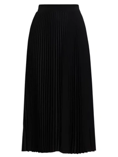 Shop Co Elastic-waist Pleated Skirt In Black