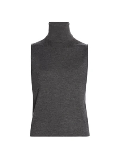 Shop The Row Becca Cashmere & Silk Sleeveless Knit Top In Charcoal