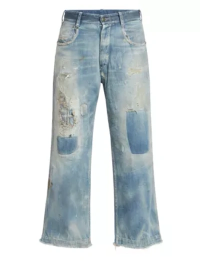 Shop Maison Margiela Women's Patch Wide-leg Jeans In Denim