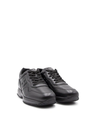 Shop Hogan Men's Black Leather Sneakers