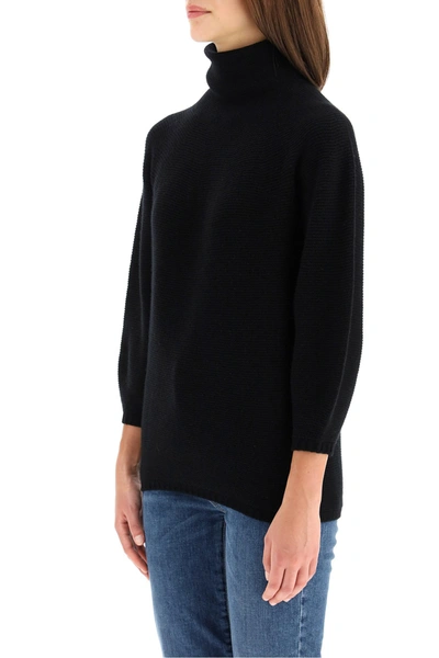 Shop Max Mara Etrusco Sweater In Wool And Cashmere In Nero Unito