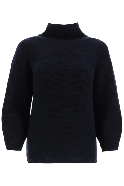 Shop Max Mara Etrusco Sweater In Wool And Cashmere In Blu Marino