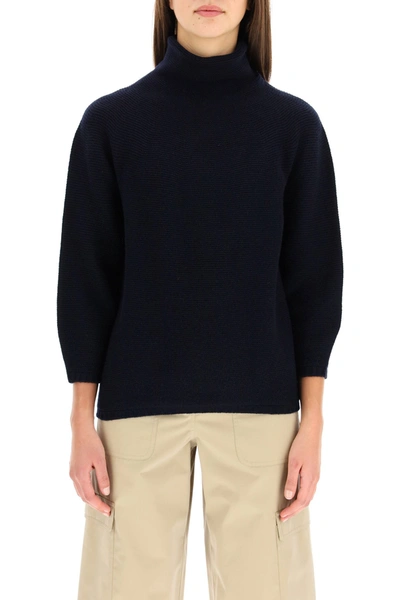 Shop Max Mara Etrusco Sweater In Wool And Cashmere In Blu Marino