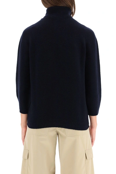 Shop Max Mara Etrusco Sweater In Wool And Cashmere In Blu Marino