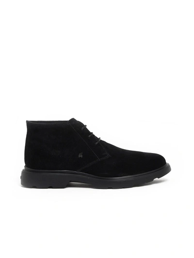 Shop Hogan Men's Black Suede Ankle Boots