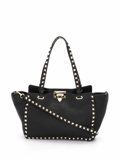 Shop Marcelo Burlon County Of Milan Valentino Garavani Women's Black Leather Handbag