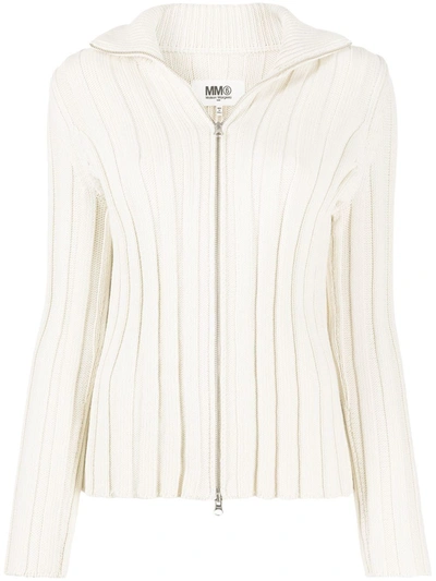 Shop Maison Margiela Women's Beige Cotton Cardigan