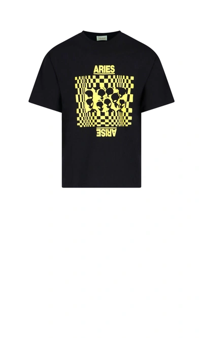 Shop Aries Arise Men's Black Cotton T-shirt