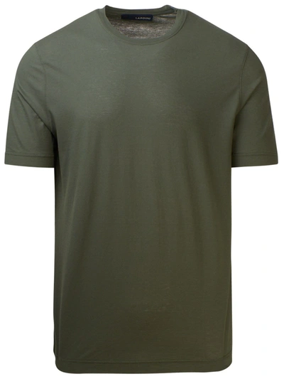Shop Lardini Men's Green Cotton T-shirt