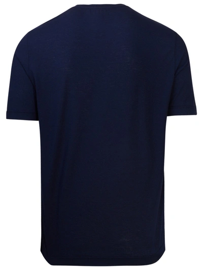 Shop Lardini Men's Blue Cotton T-shirt