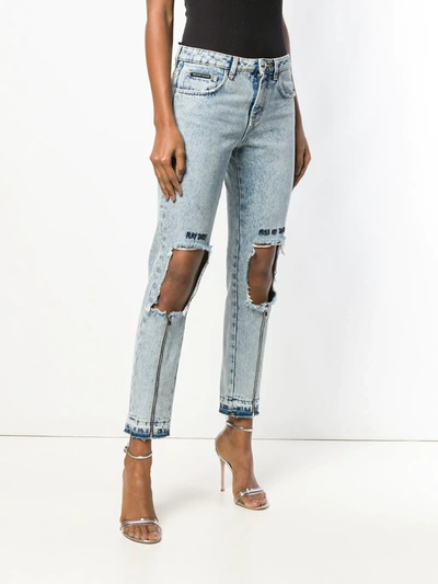 Shop Philipp Plein Play Dirty Miss My Daddy Jeans In Blue