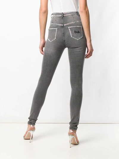 Shop Philipp Plein Super High Waist Jeans In Grey