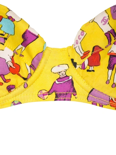 Pre-owned Chanel 2001 Little People Print Bikini Set In Yellow