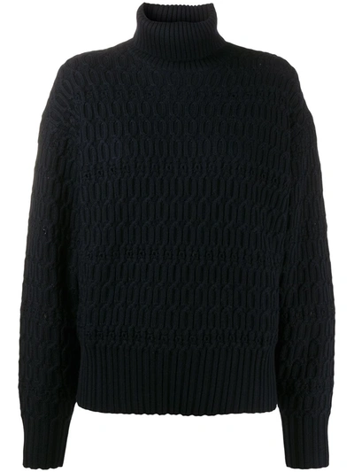 Shop Victoria Beckham Polo Neck Jumper In Blue