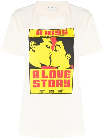 Shop Sandro A Love Story T-shirt In Neutrals