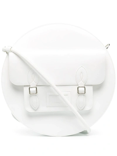 Shop Mm6 Maison Margiela Circular Satchel Bag In White