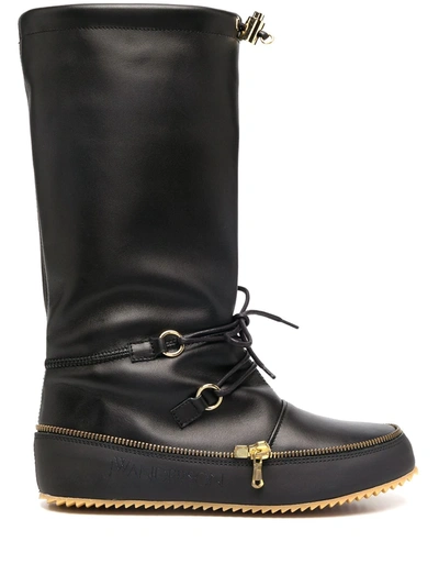 Shop Jw Anderson Zip-detail Boots In Black