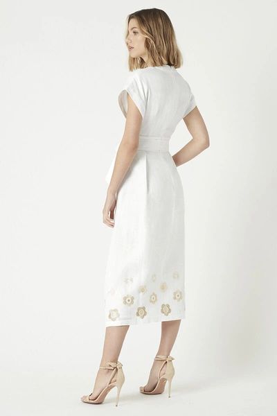 Shop Rebecca Vallance Floris Midi Dress White