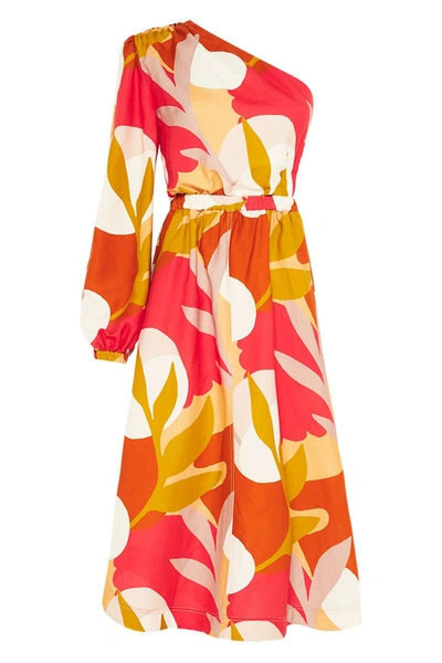 Shop Rebecca Vallance Sangria One Sleeve Midi In Print