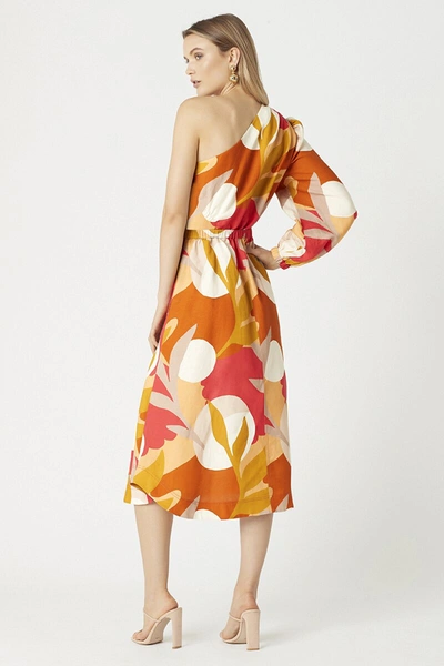 Shop Rebecca Vallance Sangria One Sleeve Midi In Print