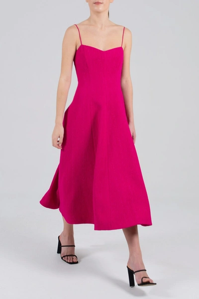 Shop Rebecca Vallance Natalia Strap Midi Dress Pink