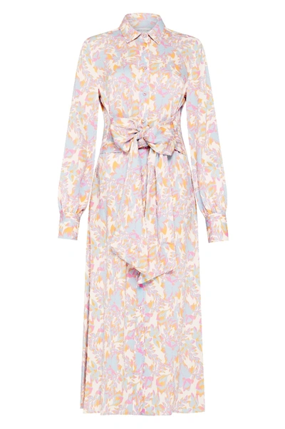 Shop Rebecca Vallance Fleur Midi Shirt Dress In Floral