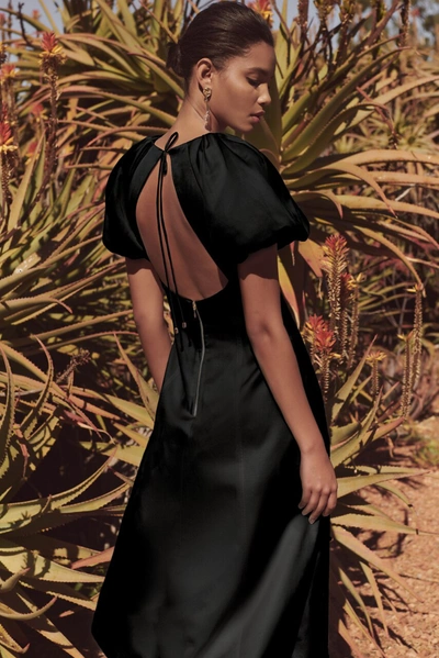 Shop Rebecca Vallance Aimee Short Sleeve Midi Dress Black