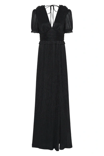 Shop Rebecca Vallance Luna Short Sleeve Gown In Black