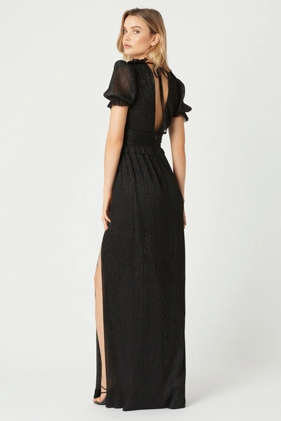 Shop Rebecca Vallance Luna Short Sleeve Gown In Black