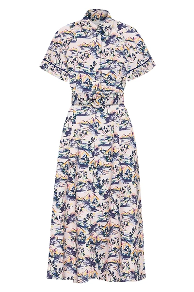 Shop Rebecca Vallance Como Short Sleeve Midi Dress In Print