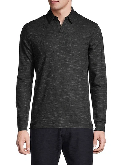 Shop Antony Morato Long-sleeve Wool-blend Polo In Black