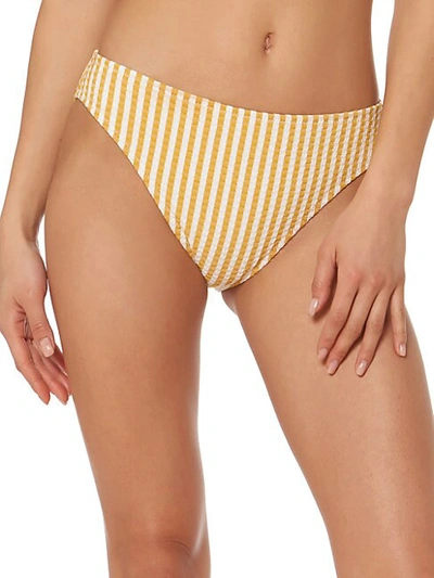 Shop Jessica Simpson Shirred Back Hipster Bikini Bottom In Cacti