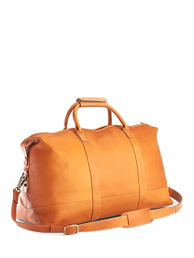Shop Royce New York Men's Leather Duffle Bag In Tan