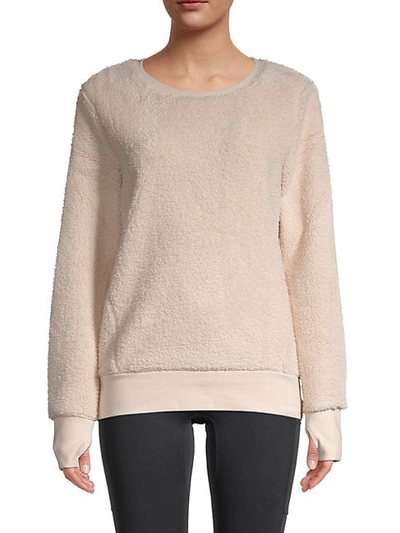 Shop Marc New York Women's Faux Fur Sweatshirt In Cream