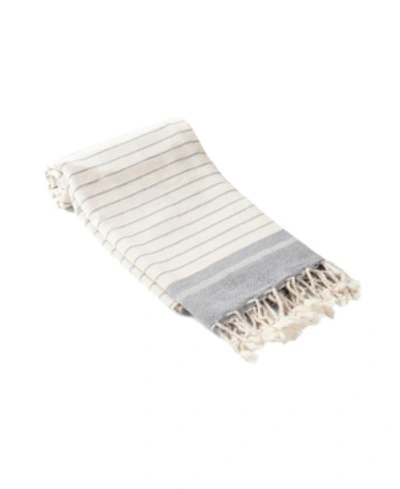 Shop Olive And Linen Mila Towel Or Throw In Dark Gray