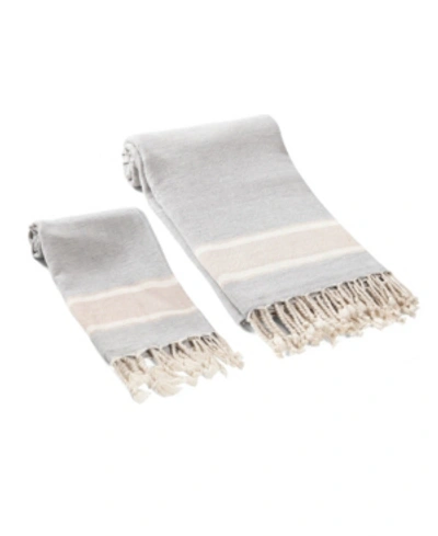 Shop Olive And Linen Terra 2 Piece Bath And Hand Towel Set In Sand