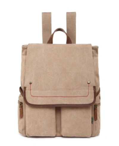 Shop Tsd Brand Atona Canvas Backpack In Khaki