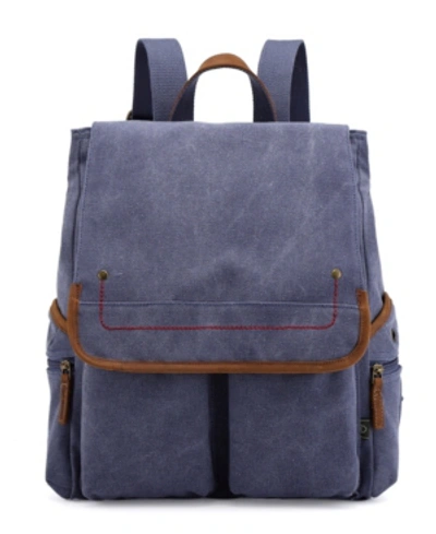 Shop Tsd Brand Atona Canvas Backpack In Blue