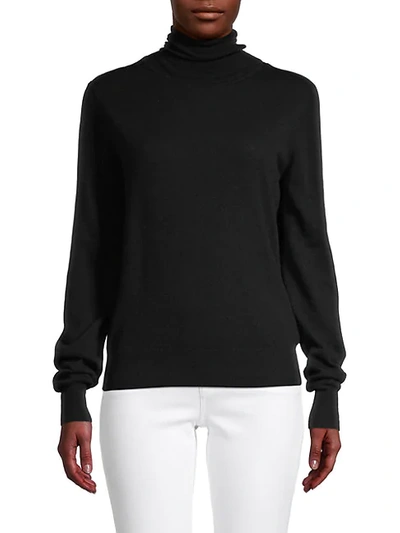 Shop The Row Turtleneck Cashmere & Silk-blend Sweater In Black