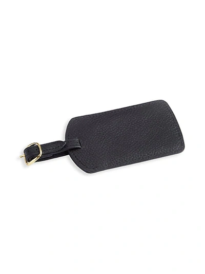 Shop Royce New York Leather Luggage Tag In Black