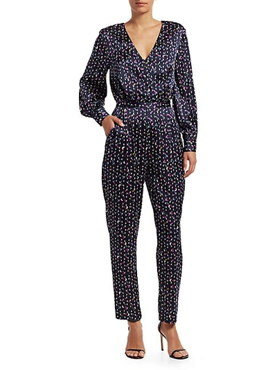 Shop Tanya Taylor Ainsley Print Stretch-silk Jumpsuit In Ditsy Half Moon