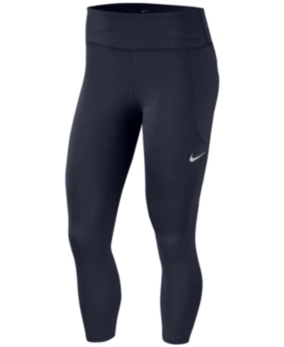 Shop Nike Women's Fast Capri Leggings In Obsidian/game Royal/htr/reflective Silv