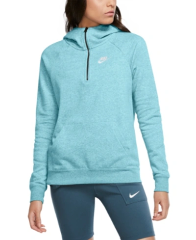 Shop Nike Women's Zip-front French Terry Hoodie In Glacier Ice/htr/white
