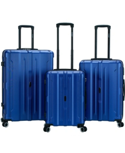 Shop Rockland Seattle 3pc Hardside Luggage Set In Blue