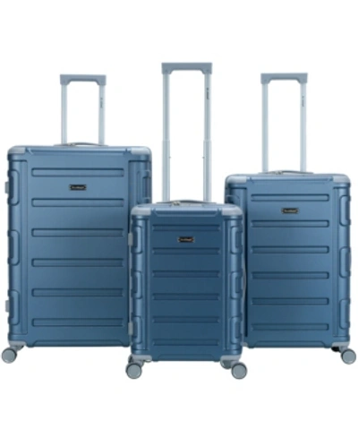 Shop Rockland Boston 3pc Hardside Luggage Set In Navy