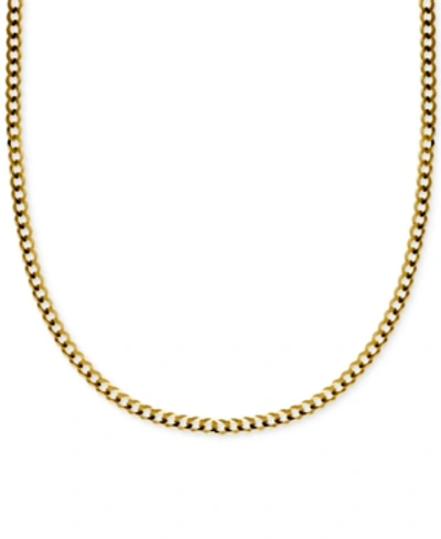 Shop Italian Gold 30" Curb Link Chain Necklace (3-1/6mm) In Solid 14k Gold