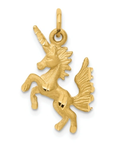 Macy's Dancing Unicorn Charm In 14k Yellow Gold In Gold