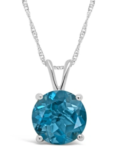Macy's Garnet (2-1/3 Ct. T.w.) Pendant Necklace In Sterling Silver. Also Available In London Blue Topaz (2- In London Blue Topaz