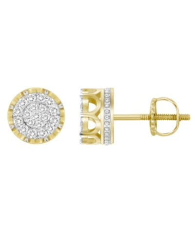 Shop Macy's Men's Diamond (1/2 Ct.t.w.) Stud Earring In 10k Yellow Gold