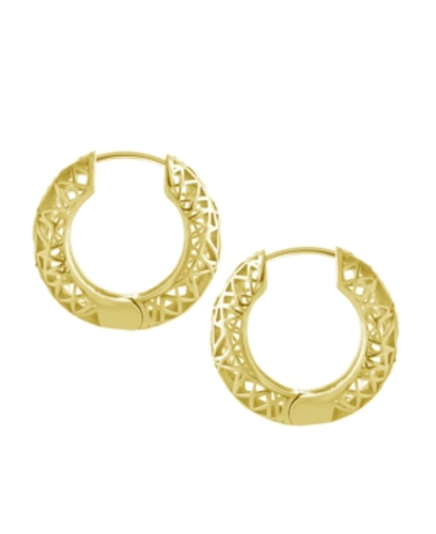 Shop Essentials Open Lace Hoop Earring In Silver Plate In Gold